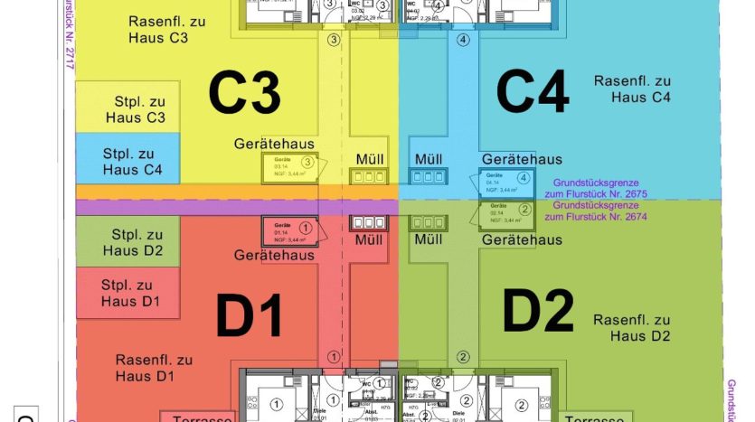 Lageplan e²-Häuser C + D