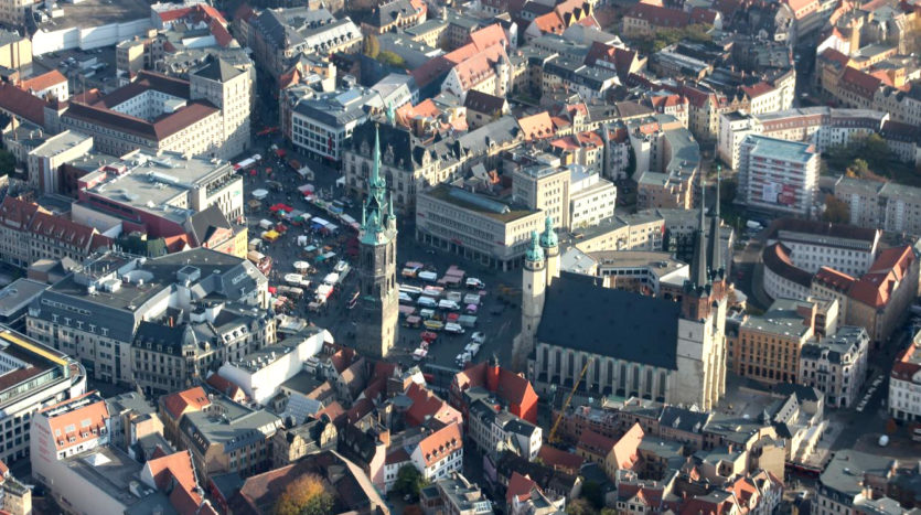 Luftbild Innenstadt Halle